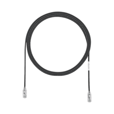 Cable de Parcheo TX6, UTP Cat6, Diámetro Reducido (28AWG), Color Negro, 7ft 