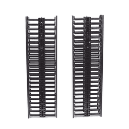 Organizador Vertical NetRunner, Sencillo (Solo Frontal), Para Rack Abierto de 45 Unidades, 4.9in de Ancho, Color Negro