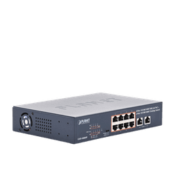 Switch PoE No Administrable, Modo Extendido Hasta 250 m, 10 Puertos 10/100/1000 Mbps, 8 Puertos PoE 802.3af/at, 2 Puertos Uplink, Hasta 120 W