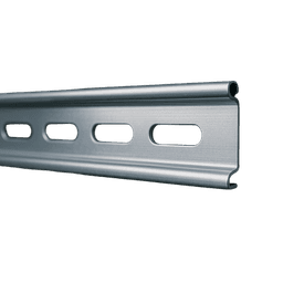 Riel DIN Estándar de 35 mm Ranurado. 1 metro de longitud. Fabricado en Acero.