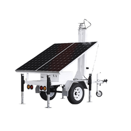 Traila / Remolque con Mástil Retráctil de 7.5 m. para Videovigilancia o Iluminación, con capacidad para Instalar Módulos Solares y Baterías (No incluidos)