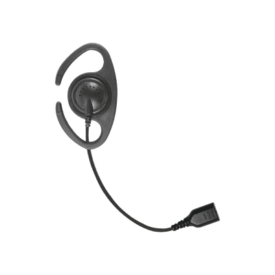 â€‹Auriculares de gancho en forma de "C" con cable de fibra trenzada y conector SNAP. Requiere micrófono de solapa de 1 o 2 hilos de la Serie SNAP.
