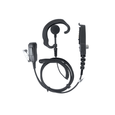 Micrófono de solapa y audífono ajustable al oído para KENWOOD Serie 80/ 90/ 140/ 180/ NX200/ 410. Compatible con VOX de la serie 180 y NX200.