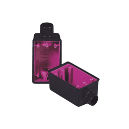 Caja Rectangular de 3/4" / Con Recubrimiento exterior de  PVC e interior Purpura.