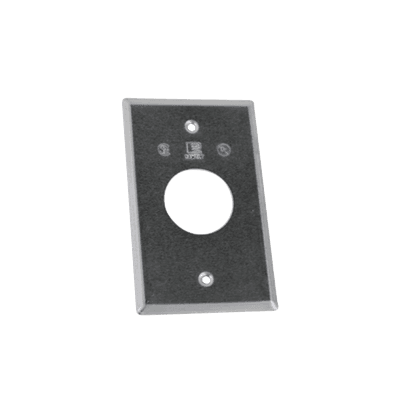 Tapa rectangular aluminio para contacto de 35.2 mm, tipo RR a prueba de intemperie.