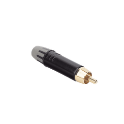 Conector Macho RCA | Carcasa Enchapada en Negro | Contacto Enchapado en Oro | Cable OD 3.5-6.5mm