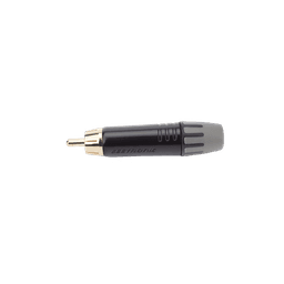 Conector Macho RCA | Carcasa Enchapada en Negro | Contacto Enchapado en Oro | Cable OD 3.5-6.5mm