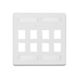 Placa de Pared Doble Modular 10G MAX de 8 Salidas, Color Blanco