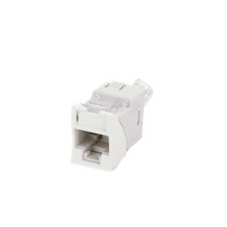 Jack UltraMAX Cat6, UTP, Montaje híbrido en Placa de Pared (Plano y Angulado), Color Blanco, Punch Down