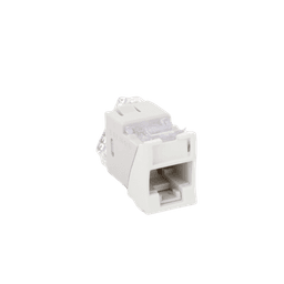 Jack UltraMAX Cat6, UTP, Montaje híbrido en Placa de Pared (Plano y Angulado), Color Blanco, Punch Down