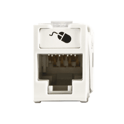 Jack UltraMAX Cat6, UTP, Montaje híbrido en Placa de Pared (Plano y Angulado), Color Blanco, Punch Down