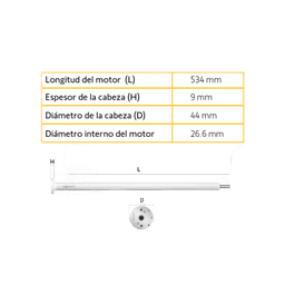 Motor inalámbrico (RTS) de baterías convierta sus persianas de cadena en sistemas inteligentes, para ventanas de 2.30m ancho / 3.00m alto, no incluye textil