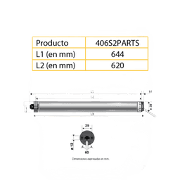 Para persiana, motor tubular mecánico, integrable con Shelly25 o MINICENTRALIS señal RTS, Persiana de 2.3 ancho y alto 4 mts. 