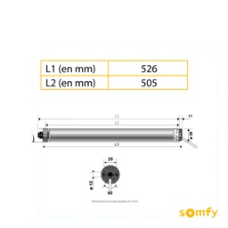 Para persiana, motor tubular mecánico, integrable con Shelly25 o MINICENTRALIS señal RTS, Persiana de 2.3 ancho y alto 4 mts. 