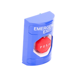Botón De Salida De Emergencia Con Bocina De Advertencia Integrada, Interior/Exterior, Texto En Ingles, Tapa Protectora De Policarbonato Súper Resistente, Neumático