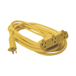 Extensión Eléctrica Tipo Abanico Uso Rudo 8 metros/ 127 V CA - 10 A Máximo / Color Amarilla.