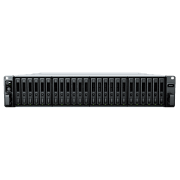 Servidor de Almacenamiento FlashStation FS3410 | 24 Bahías SSD SATA 2.5" | Intel Xeon D-1541 8 Núcleos | 16 GB RAM (Ampliable a 128 GB) | 356,500 IOPS Lectura | 129,400 IOPS Escritura | 4 Puertos 1GbE + 2 Puertos 10GbE 