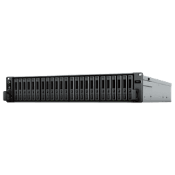Servidor de Almacenamiento FlashStation FS3410 | 24 Bahías SSD SATA 2.5" | Intel Xeon D-1541 8 Núcleos | 16 GB RAM (Ampliable a 128 GB) | 356,500 IOPS Lectura | 129,400 IOPS Escritura | 4 Puertos 1GbE + 2 Puertos 10GbE 