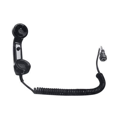 Auricular Tipo Telefónico para Radios de Locomotora, Botón PTT de uso Rudo, Cable Espiral y Conector AAR
