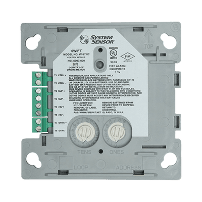 Módulo de Sincronización Inalámbrico / Compatible con Paneles Notifier, Fire-Lite, Silent Knight y Farenhyt / Incluye Baterías