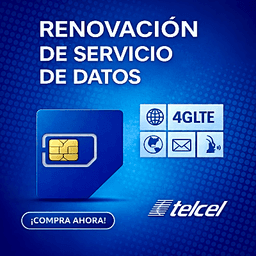 Renovación de plan anual de servicio de 6GB para SIM TELCEL
