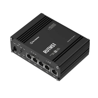Router Industrial 5G LTE con 2 Ranuras SIM/ 5 Puertos Gigabit/ Wi-Fi con Doble Banda/ Soporta VPN Servidor-Cliente/ Compatible con RMS