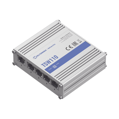 Switch Industrial No-Administrable / 5 Puertos Gigabit / Aluminio DIN / -40 a 75 °C / 9-30 VDC / 1.8 W / 10 Gbps Full Duplex