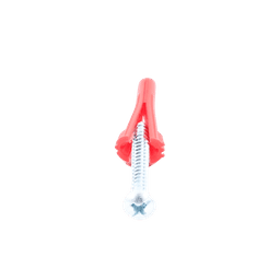 Paquete Con 10 Taquetes Rojos de 1/4" y 10 tornillos 10 x 1 1/2" (4.82 x 38 mm) (1103-05002)