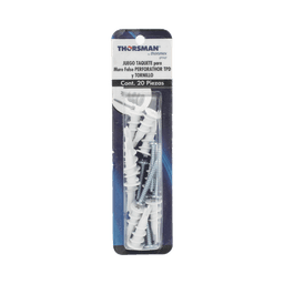 Kit de 10 taquetes autoperforables y 10 tornillos 10mm x 1 1/2" (1301-05002)