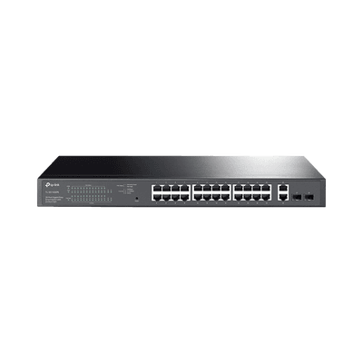 Switch PoE Administrable 24 puertos 10/100/1000 Mbps / 2 puertos SFP / 24 puertos PoE af/at / Presupuesto PoE 250W / 