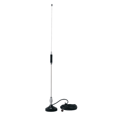 Antena Móvil para Rango de Frecuencia de Banda Civil (CB) 26.960 - 27.400 MHz.