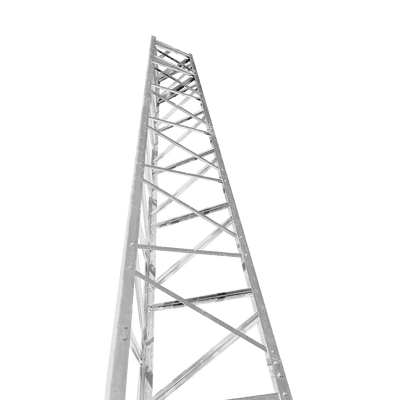 Torre autosoportada / 14.6 m (48 ft) / Viento 161 km/h (100 mph) / Carga 25 ft² / Secciones 2.4 m (8 ft) / Piernas acanaladas