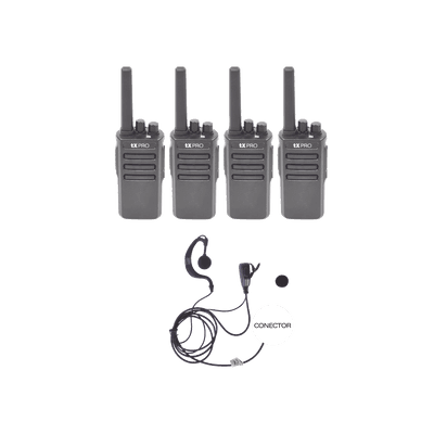 Kit de 4 radios TX500 con 4 accesorios de audio TXEHK