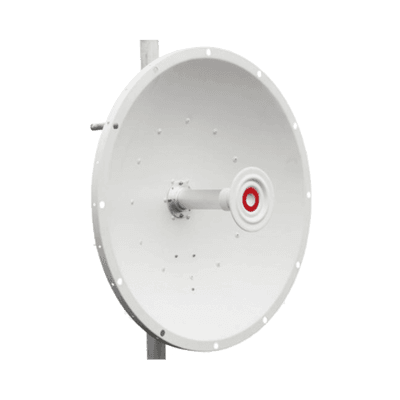 Antena direccional de 2ft, 5.9 a 7.1 GHz, Ganancia 30 dBi, Conectores RP-SMA Hembra, Polarización doble, incluye montaje para torre o mástil 