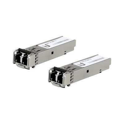 UFiber Módulo SFP, transceptor MiniGibic MultiModo 1.25 Gbps, distancia 550m, conectores LC, paquete de 2 piezas