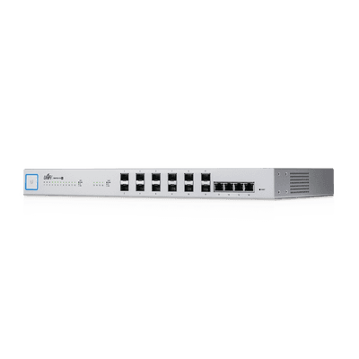 UniFi Switch 16 XG, Capa 2 de 12 puertos SFP+ 10 Gb + 4 puertos 10G Base-T (RJ-45)