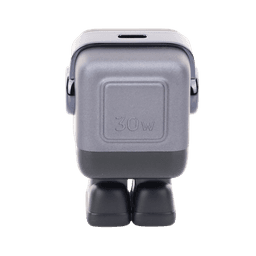 Cargador Mini GaNRobot 30W serie UNO | 1 USB-C de Carga Rápida | Tecnología GaN II | Multiprotocolo PD/QC/SCP/FCA | Carga Inteligente | Pantalla LED | Zapato Magnético Extraíble | Thermal Guard | Color Negro.