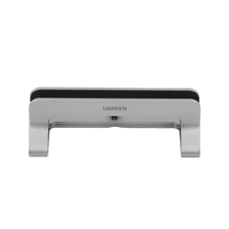 Soporte Vertical para Laptop / Adecuado para escritorio / Anchura Ajustable (12-26mm) / Amplia compatibilidad / Anti-Arañazos / Anti-Deslizante /Ajustable Mediante Tornillos / Color Plata / Aluminio + Silicona