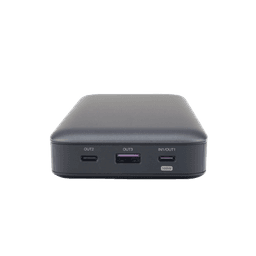 Power Bank de 20000mAh | 3 Salidas 100W Max. | USB-A + 2 USB-C | PD 3.0 | QC3.0 | FCP | SCP | Pantalla Inteligente | Carcasa Ignifuga | Color Gris | Incluye Cable USB de 50cm | Carga tu Laptop de Manera Segura.