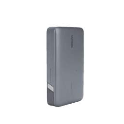 Power Bank de 20000mAh | 3 Salidas 100W Max. | USB-A + 2 USB-C | PD 3.0 | QC3.0 | FCP | SCP | Pantalla Inteligente | Carcasa Ignifuga | Color Gris | Incluye Cable USB de 50cm | Carga tu Laptop de Manera Segura.