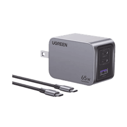 Cargador de 65W serie Nexode Pro | 3 Puertos de Carga Rápida | 2 USB-C | 1 USB-A | Tecnología GaNInfinity | PD3.1 de 65W / QC4.0 | Tecnología de Protección Térmica | Optimiza la Carga | Caja de Aluminio | Incluye Cable U