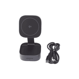 Cargador Inalámbrico 2 en 1 25W / Tecnología Magnética Qi 2 / 15W para Teléfono + 5W para Auriculares / Puerto USB-C 5W / Protecciones Múltiples / Cable USB-C Incluido