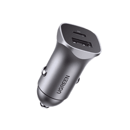 Cargador de Auto 30W | 2 Puertos USB-A y USB-C | Carga Rápida | Compatible con Vehículos de 12 y 24 VCD | PD3.0, QC4.0, SCP, PPS | Indicador Led | Diseño Compacto | Chip Inteligente | Caja de Aluminio