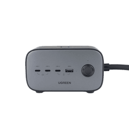 Cargador de Escritorio y Tomacorriente Múltiple | 3 Puertos USB-C | 1 Puertos USB-A | 3 Tomacorriente de CA | Tecnología GaN II | 1 USB 100W PD | Carga Rápida | Diseño Innovador en Forma de Cubo | Interruptor de Apagado.