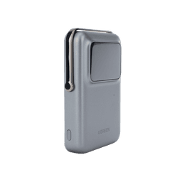 Power Bank Serie UNO Inalambrico | 10000mAh | 7.5W/20W  |  Con Emojis de Estado | Carga Rápida USB-C Bidireccional  | Pantalla TFT  Inteligente | Con Holder | Color Grey.