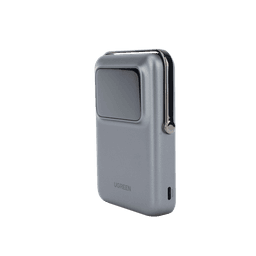 Power Bank Serie UNO Inalambrico | 10000mAh | 7.5W/20W  |  Con Emojis de Estado | Carga Rápida USB-C Bidireccional  | Pantalla TFT  Inteligente | Con Holder | Color Grey.
