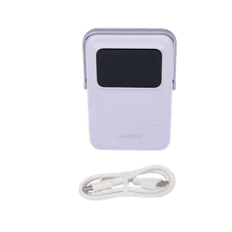 Power Bank Serie UNO Inalambrico | 10000mAh | 7.5W/20W  |  Con Emojis de Estado | Carga Rápida USB-C Bidireccional  | Pantalla TFT  Inteligente | Con Holder | Color Purple.