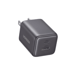 Cargador rápido GaN 1A1C de 20 W y 2 puertos