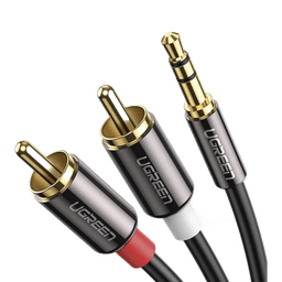 Cable Audio Premium Jack 3.5mm a 2 RCA / 10 Metros / Flexible / Doble Blindaje / Transferencia de Audio sin Pérdidas / Caja de Aleación de Cobre / Amplia Compatibilidad / Diseño Duradero.