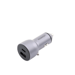 Cargador de Auto 52.5W | Puerto USB-A y USB-C | Carga Rápida | Compatible con Vehículos de 12 y 24 VCD | PD3.0 + QC3.0 | Chip Inteligente | Diseño Compacto Mayor Eficiencia Energética | Caja de Aluminio